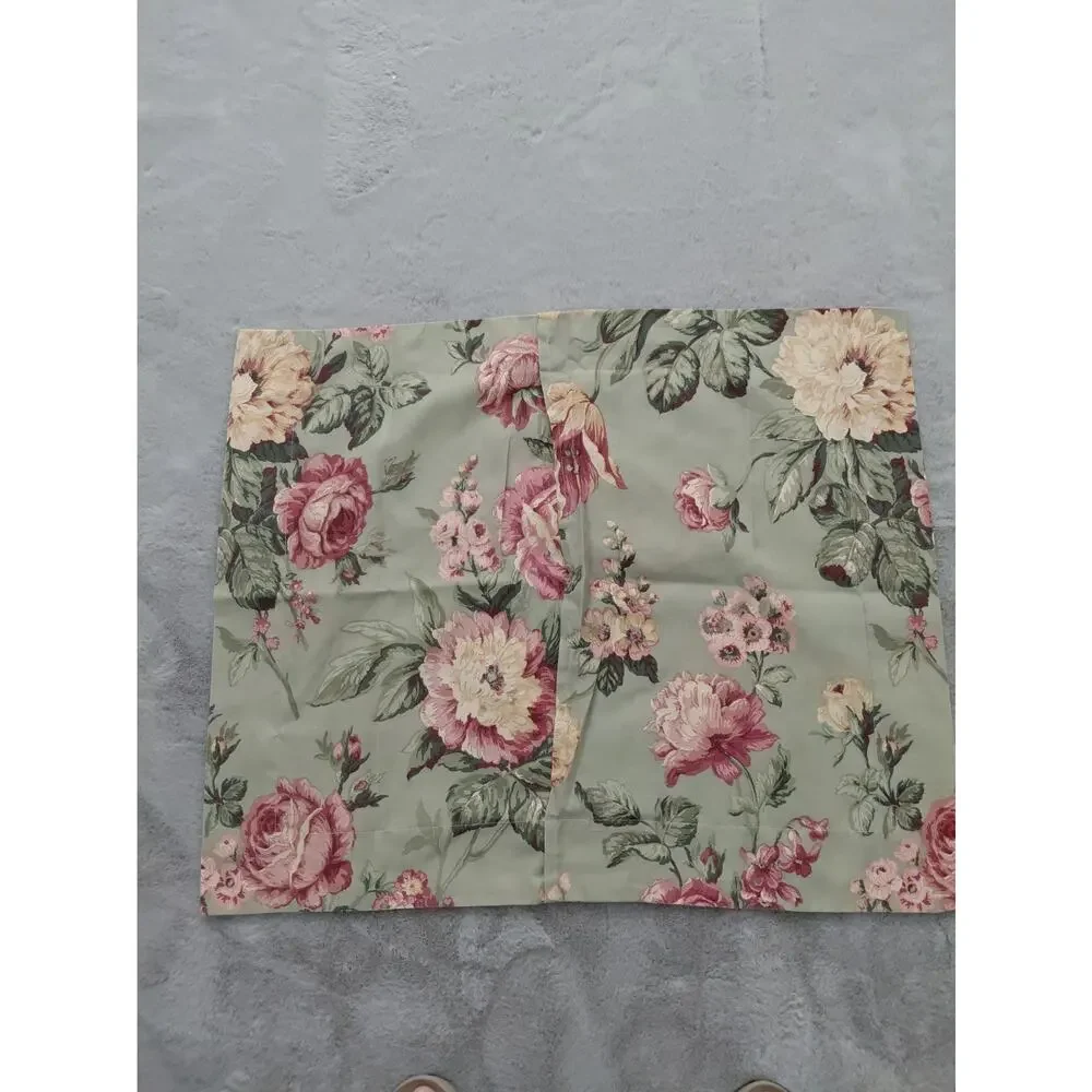VTG Dan River Comforter + Sham TWIN Set Green Shabby Cottage Grandma NEW Floral